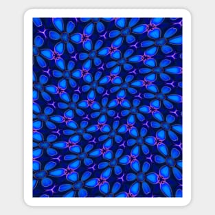 Deep Blue Flower Pattern Magnet